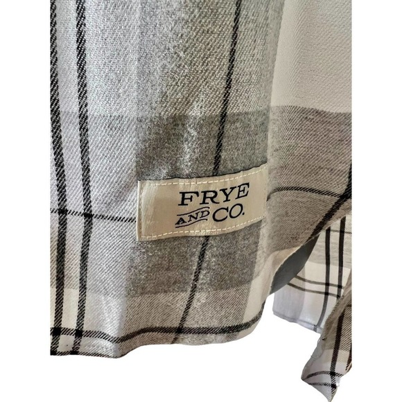 FRYE & Co. Pocono Gray Plaid Flannel Button Down Shirt Women's Size 2X NWT - Picture 5 of 11